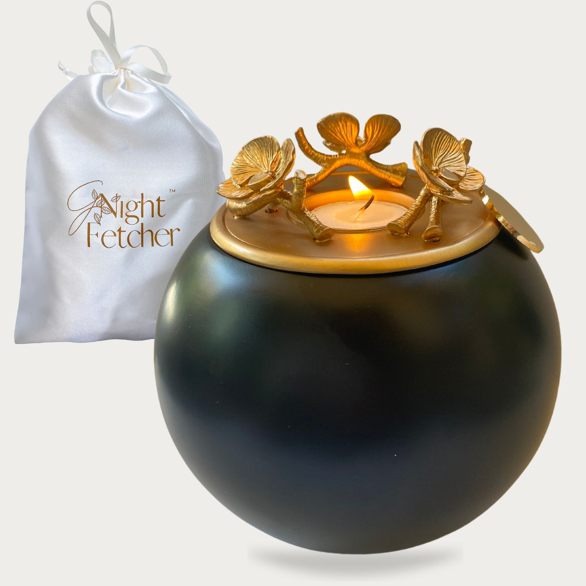 Orchid Urn for Dog & Pet Ashes - Handmade - Onyx Gold