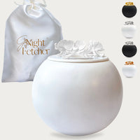 Orchid Urn for Loved ones [Keepsake Size] Handmade - White