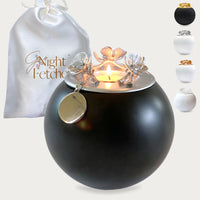 Orchid Urn for Dog & Pet Ashes - Handmade - Onyx Silver