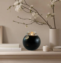 baby urn for ashes dog cremation pet memorial gifts a beautifully decorated onyx urn with a silver lid and accents is displayed on top of a minimalist shelf