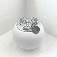 Orchid Urn for Dog & Pet Ashes - Handmade - White Silver