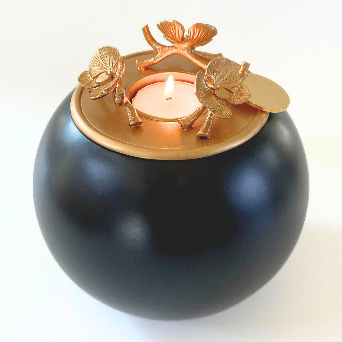 Orchid Urn for Loved ones [Keepsake Size] Handmade - Onyx Gold