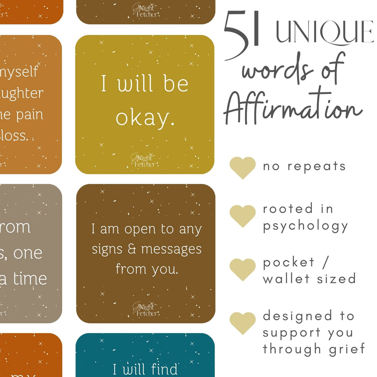 Grief Affirmation Cards for Pet Loss - 51 unique Sympathy Messages