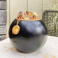 Orchid Urn for Loved ones [Keepsake Size] Handmade - Onyx Gold