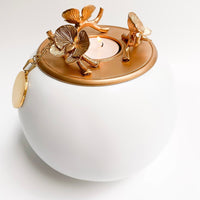 Orchid Urn for Pets - Handmade - White Gold