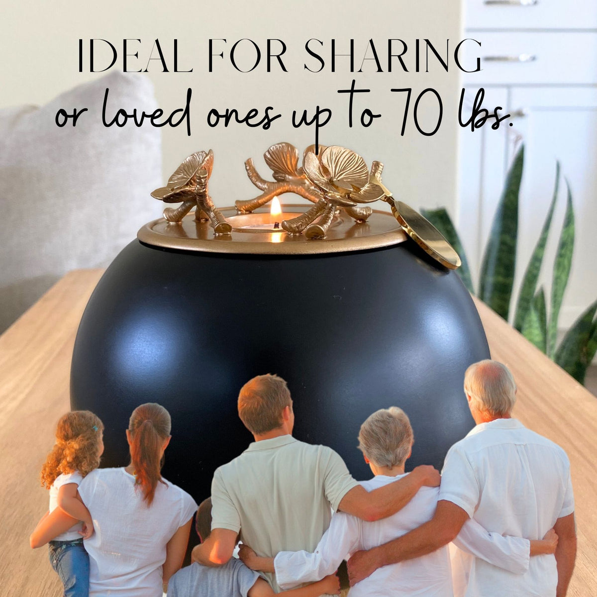 Orchid Urn for Loved ones [Keepsake Size] Handmade - Onyx Gold